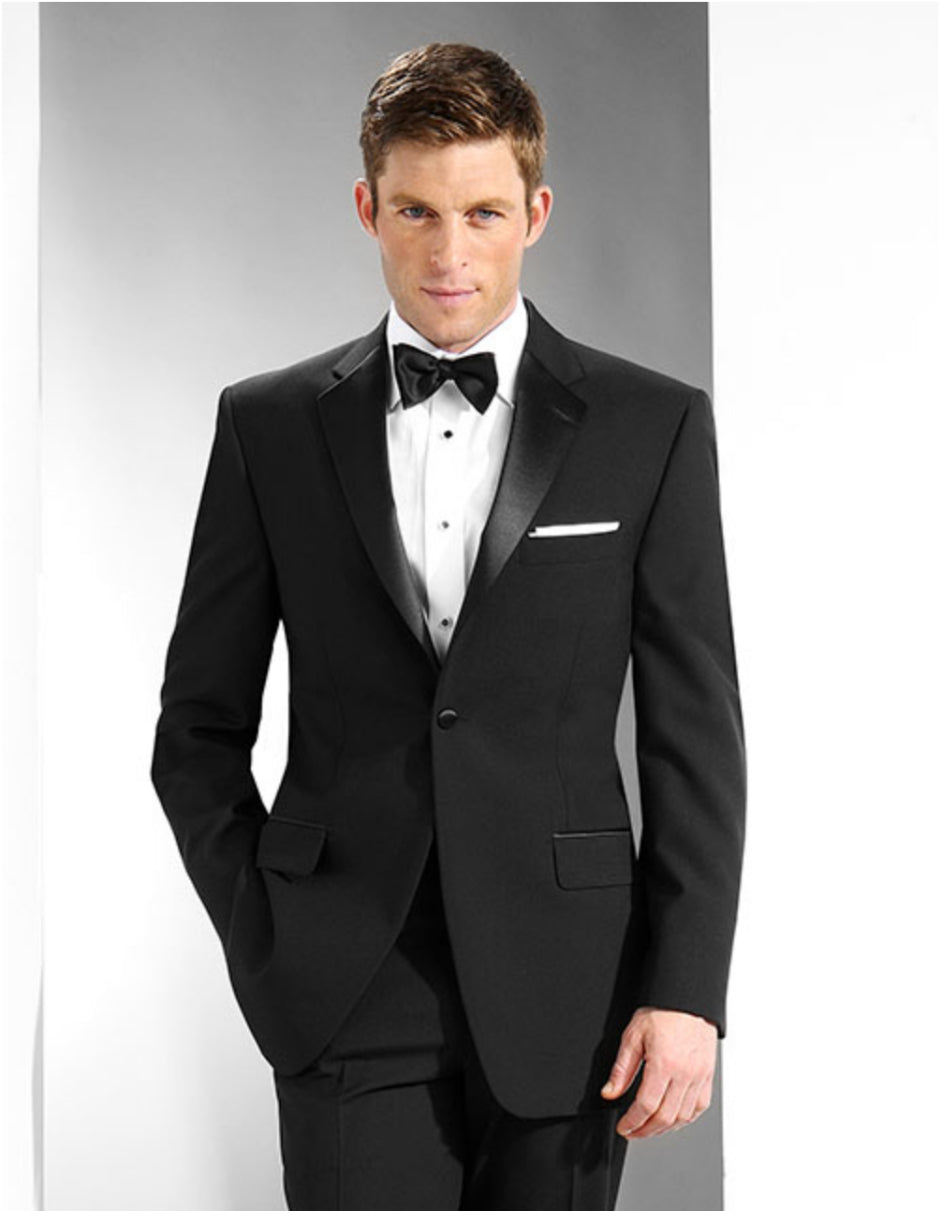 Mens Classic 2 Button Wool Tuxedo in Black - Men's Tuxedo USA