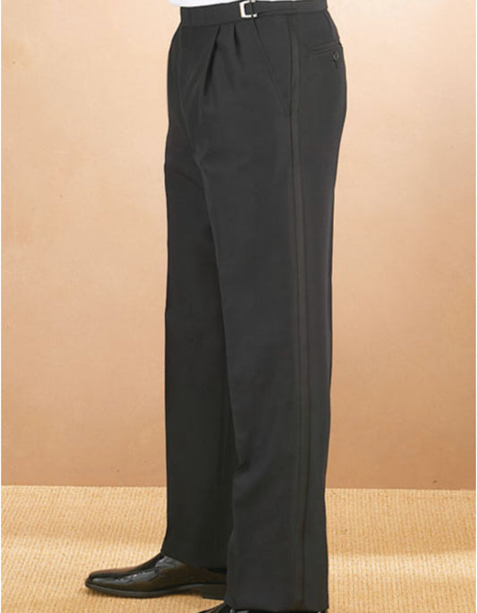 Mens Double Pleated Traditional Fit Adjustable Tuxedo Pant - Men's Tuxedo USA