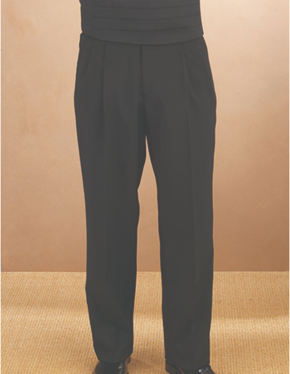 Mens Single Pleat Traditional Fit Tuxedo Pant in Black - Men's Tuxedo USA