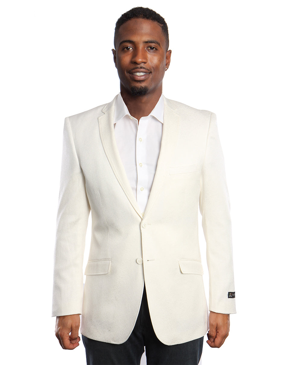 Mens Slim Notch Ivory Dinner Jacket - Men's Tuxedo USA