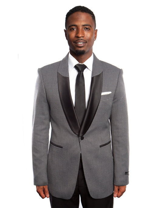 Mens Grey Half Shawl Dinner Jacket Tuxedo - Men's Tuxedo USA