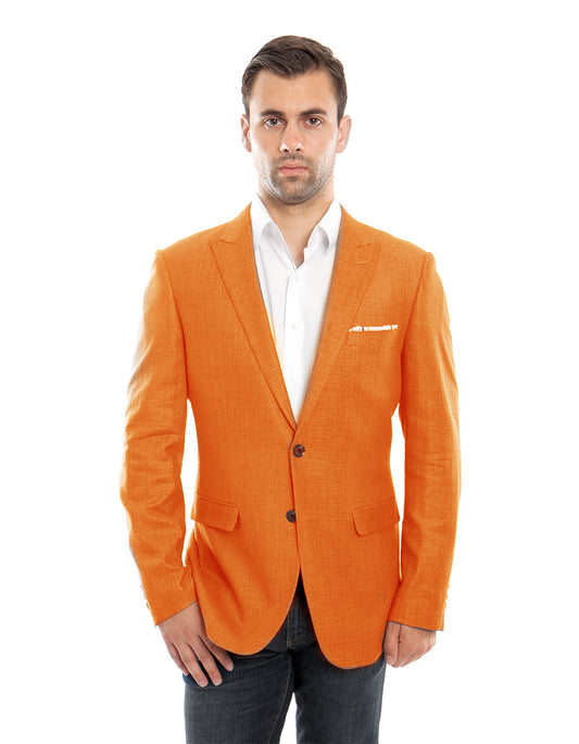 Mens 2 Button Orange Summer Blazer - Men's Tuxedo USA