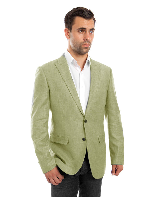 Mens Sage Green Linen Blazer - Men's Tuxedo USA