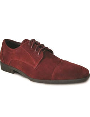 Mens Vegan Suede Style Wedding and Prom Cap Toe Dress Shoe in Burgundy Mens suede dress shoes