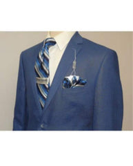 Linen Suit - Mens Summer Suits Indigo ~ cobalt blue ~ Teal New blue Color - Beach Wedding - Men's Tuxedo USA