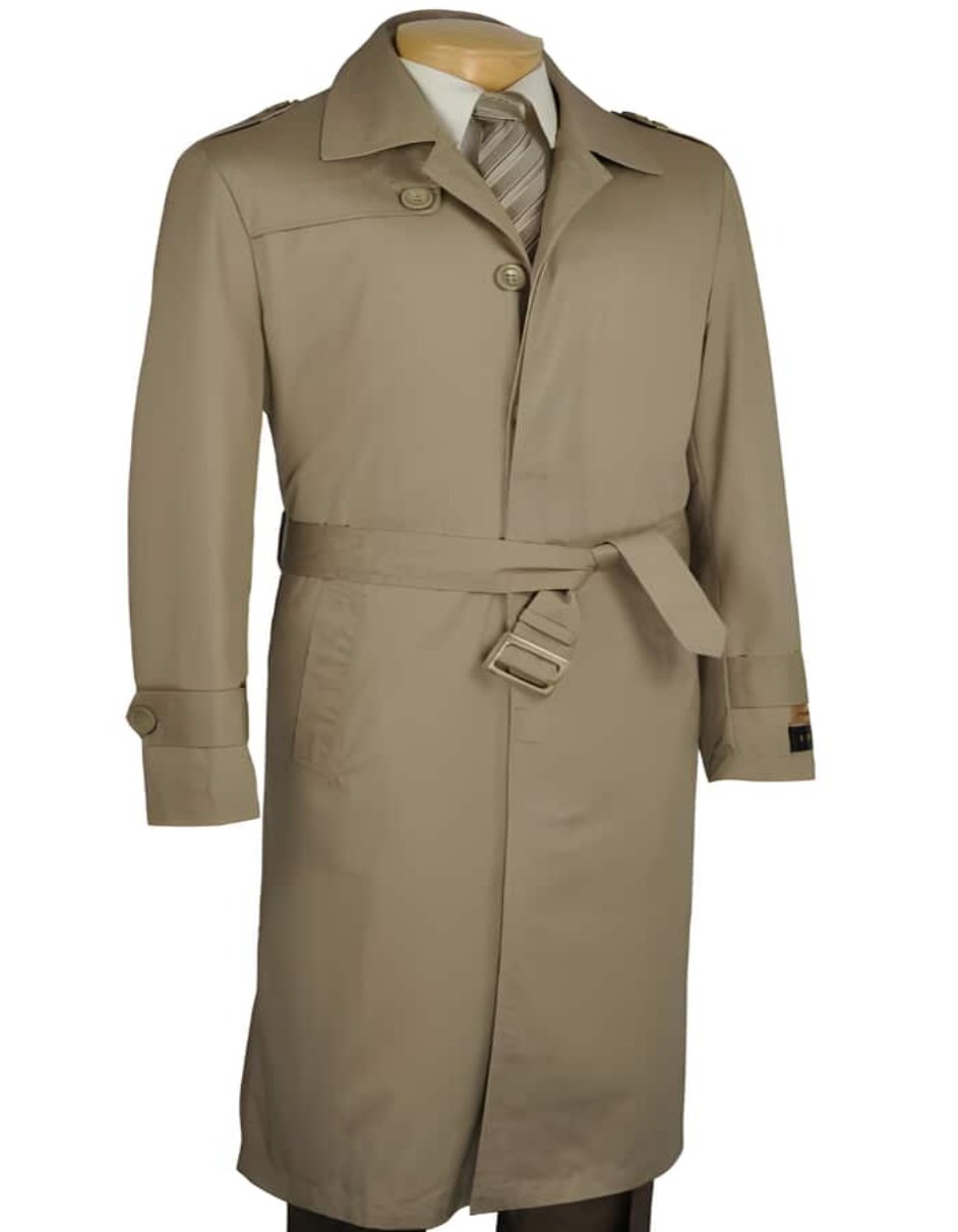 Khaki Dress Coat Cheap Priced Available In Big & Tall Sizes Trench Coat - Men's Tuxedo USA