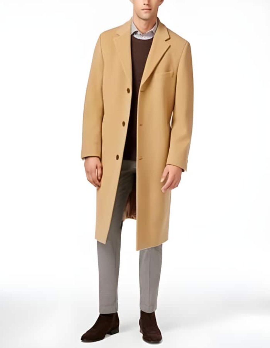 Camel Blend Columbia Overcoat - Men's Tuxedo USA