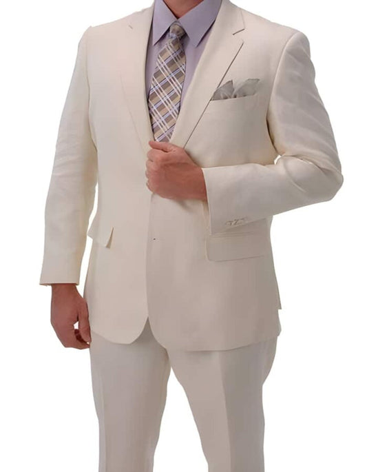 Linen Suit - Mens Summer Suits  Ivory  Linen Color - Beach Wedding - Men's Tuxedo USA