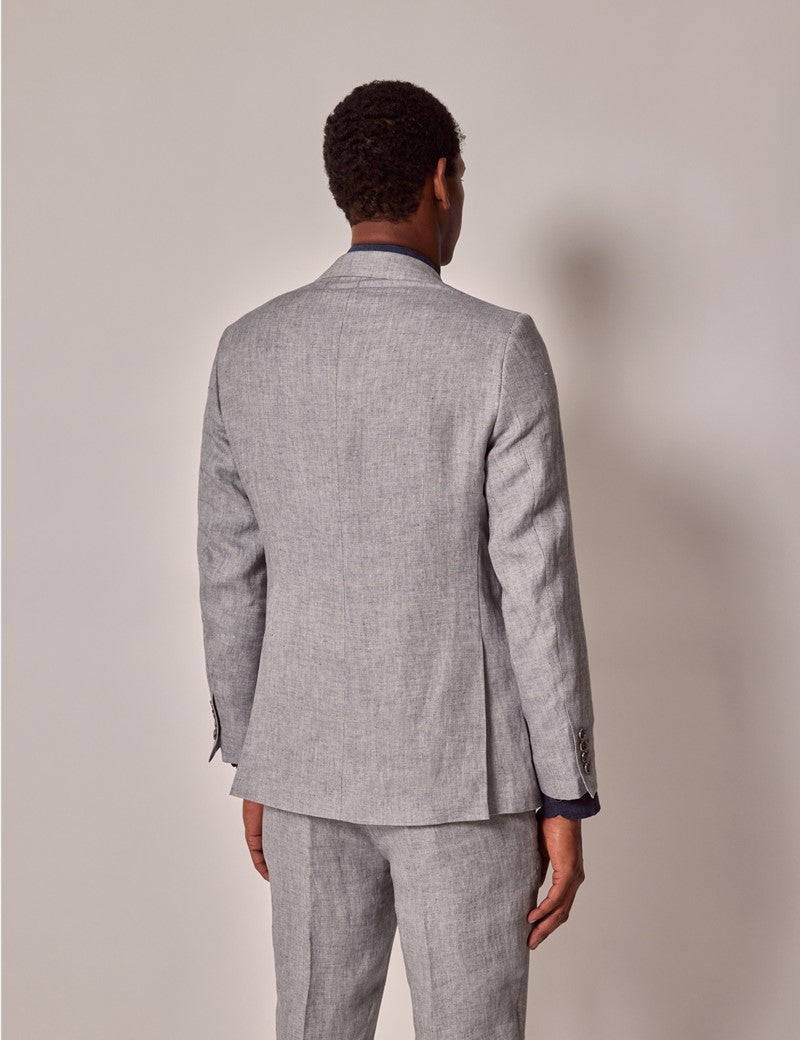 Mens Linen Suit For Beach Wedding - Summer Suit in Light Grey - Men's Tuxedo USA