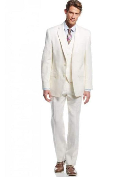 Linen Suit - Mens Summer Suits in Tan Color - Beach Wedding - Men's Tuxedo USA