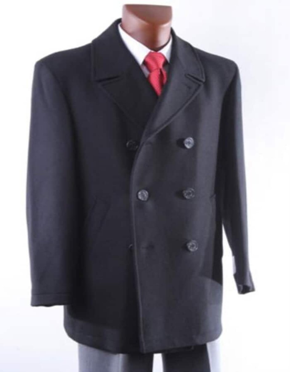 Double Breasted Luxury fabric Designer men's Wool Peacoat Sale - Men's Tuxedo USA