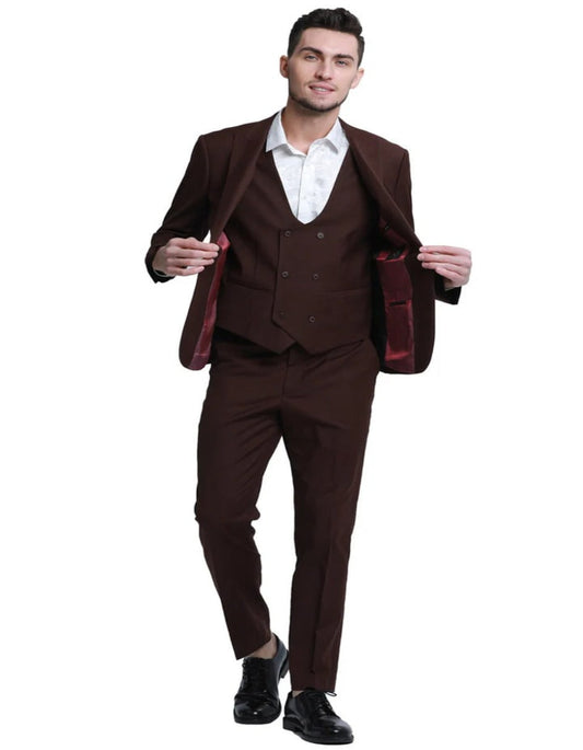 Brown Wedding Suit - Jacket + Pants - Brown Tuxedo - Brown Groomsmen Suit - Men's Tuxedo USA