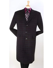 Plaid Pattern ~ Windowpane Wool Overcoat - Men's Tuxedo USA