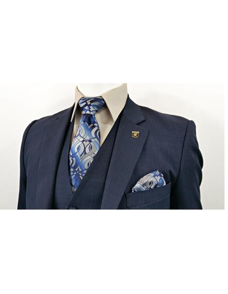 Alberto Nardoni 3 Piece Dark Navy 2 Button Suit (Wholesale Price $95 (12pc&UPMinimum)) $175 - Men's Tuxedo USA