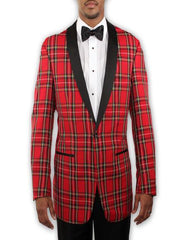 Red Tuxedo With Black Lapel - Holiday - Christmas - Wedding Prom - Men's Tuxedo USA