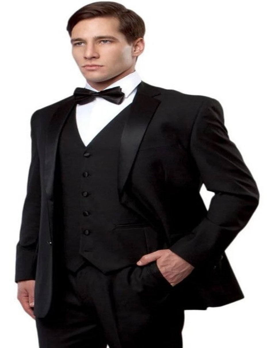 Black Tuxedo - Mens Wedding Suit Regular Fit Matching Pants and Vest - Black Prom Suit - Men's Tuxedo USA