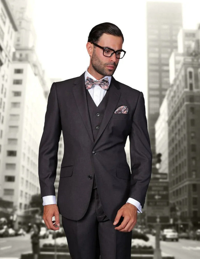 Statement Suit - Statement Italy Suit - Wool Suit- Statement Men's 100% Wool 3 Piece Suit - Tailored Fit - Men's Tuxedo USA