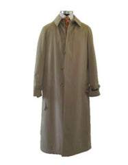 Men's Dress Coat Cheap Priced Available In Big & Tall Sizes Front 5 Button Tan Color Full Length Raincoat - Men's Tuxedo USA