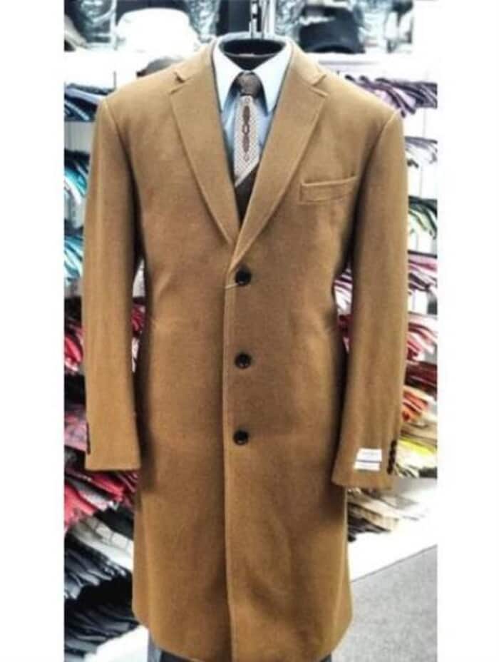 Three Button One Chest Pocket Light Brown - Coffee - Vecuna Color - Mens Topcoat - Men's Tuxedo USA