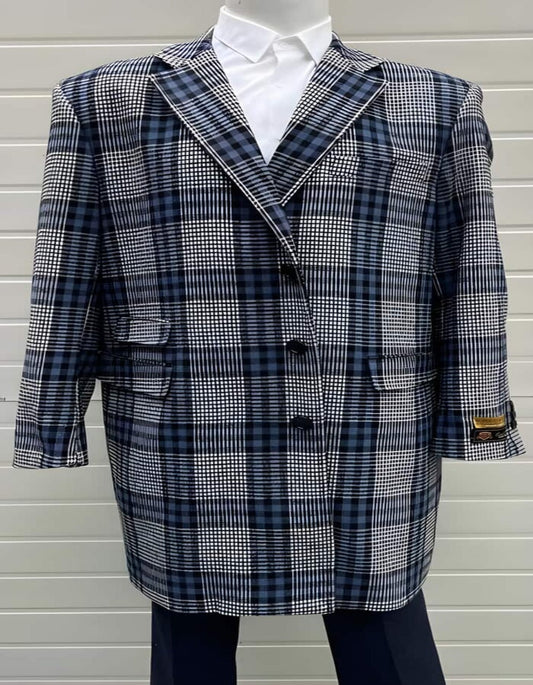 Mens Plaid Overcoat - Plaid Wool Topcoats - Gray  Plaid Carcoat - Men's Tuxedo USA