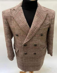 Mens Overcoat - Topcoat For Men - Winter Fabric -Mens Plaid Overcoat - Wool Peacoat - Plaid Topcoats - Men's Tuxedo USA