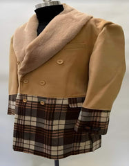 Mens Overcoat - Topcoat For Men - Winter Fabric -Mens Plaid Overcoat - Wool Peacoat - Plaid Topcoats - Men's Tuxedo USA